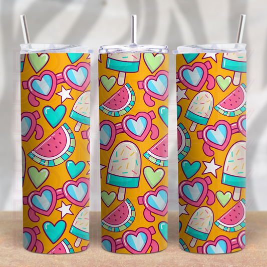 Summer Treats and Sunnies 20oz Skinny Tumbler Grape Vine Wholesale