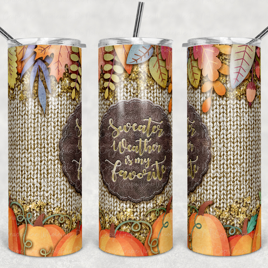 Sweater Weather is my Favorite 20oz Skinny Tumbler Grape Vine Wholesale