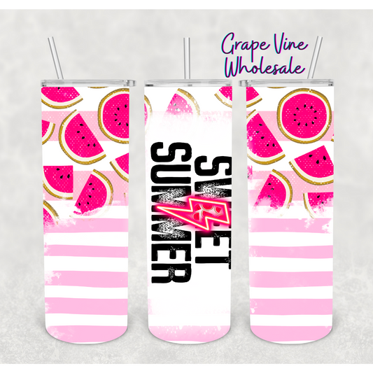 Sweet Summer Neon Watermelon 20oz Skinny Tumbler Grape Vine Wholesale