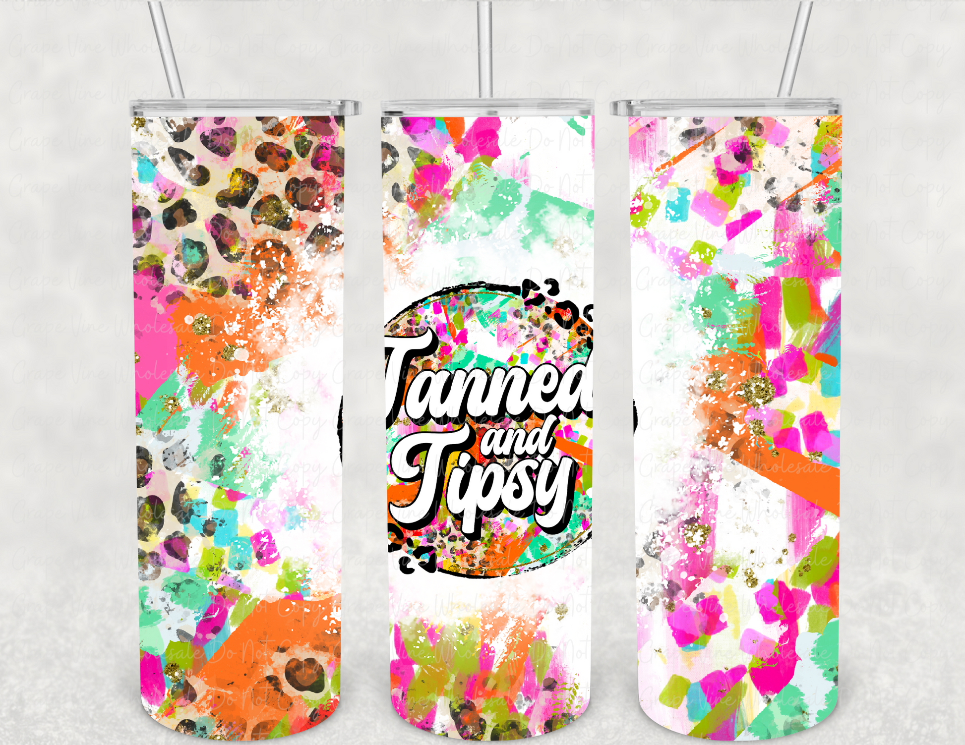 Tanned and Tipsy 20oz Skinny Tumbler Grape Vine Wholesale