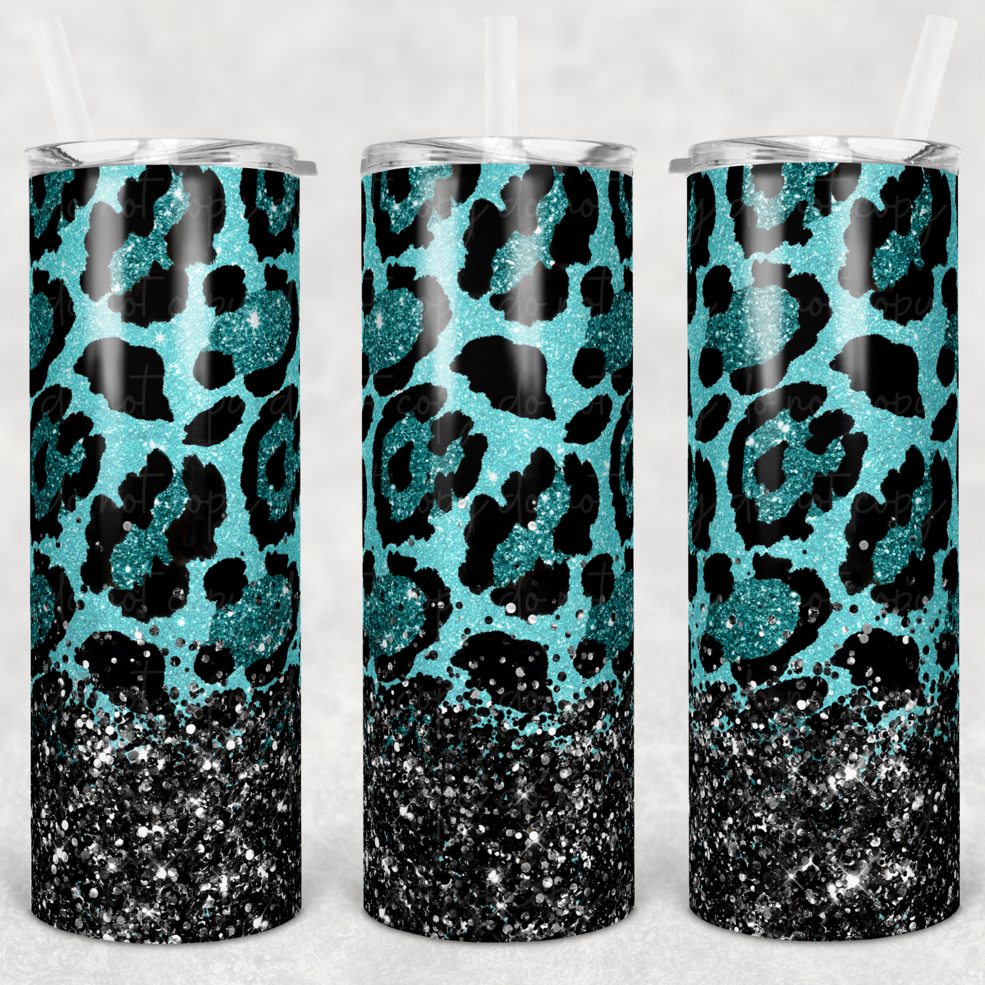 Teal Ombre Cheetah 20oz Skinny Tumbler Grape Vine Wholesale