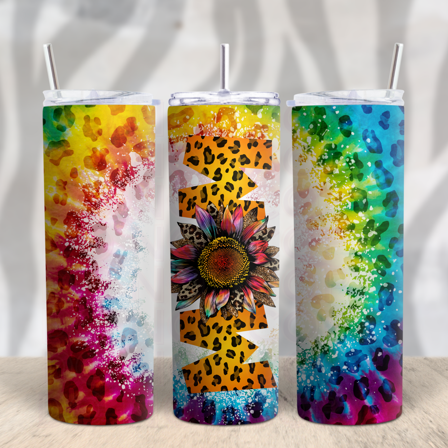 Tie dye Leopard Mom 20oz Skinny Tumbler Grape Vine Wholesale