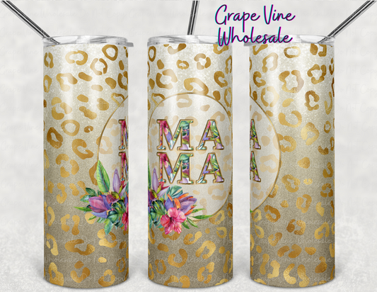 Tropical Leopard Mama 20oz Skinny Tumbler Grape Vine Wholesale