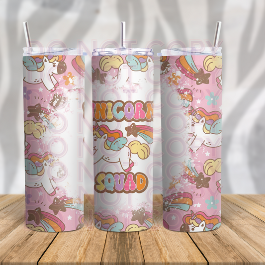 Unicorn Squad  20oz Skinny Tumbler Grape Vine Wholesale