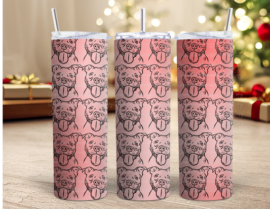 Watercolor Pitbulls 20oz Skinny Tumbler Grape Vine Wholesale