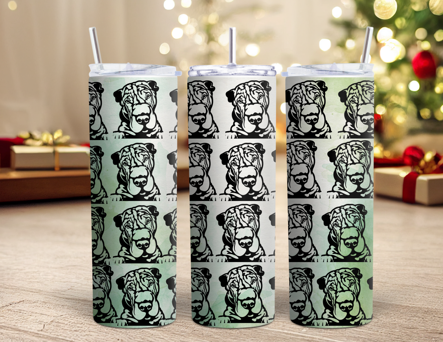 Watercolor Shar-Pei  20oz Skinny Tumbler Grape Vine Wholesale