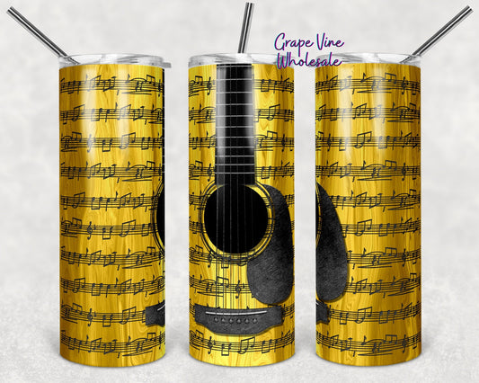 Where Words Fail, Guitars Speak 20oz Skinny Tumbler Grape Vine Wholesale