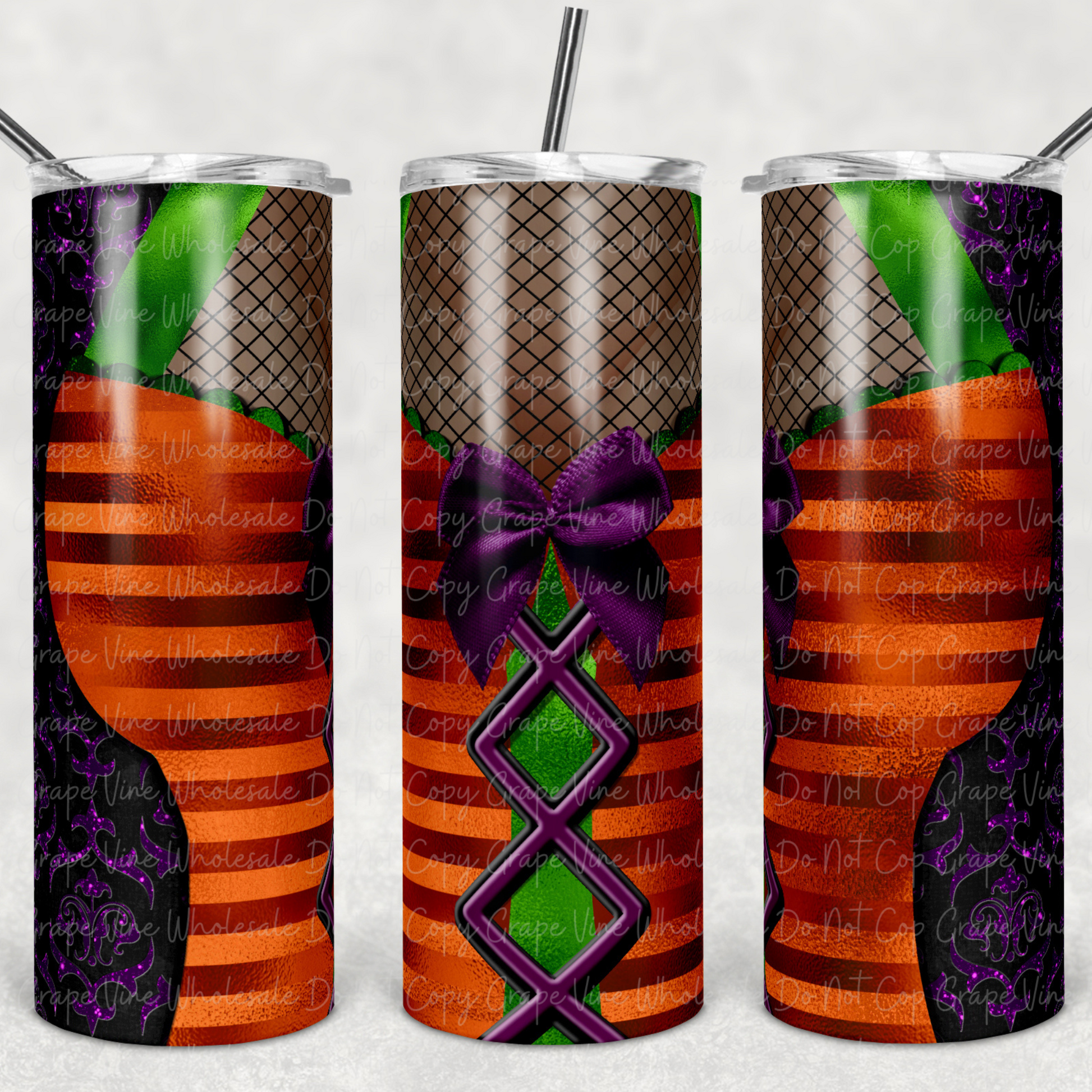 Witch Corset (orange) 20oz Skinny Tumbler Grape Vine Wholesale