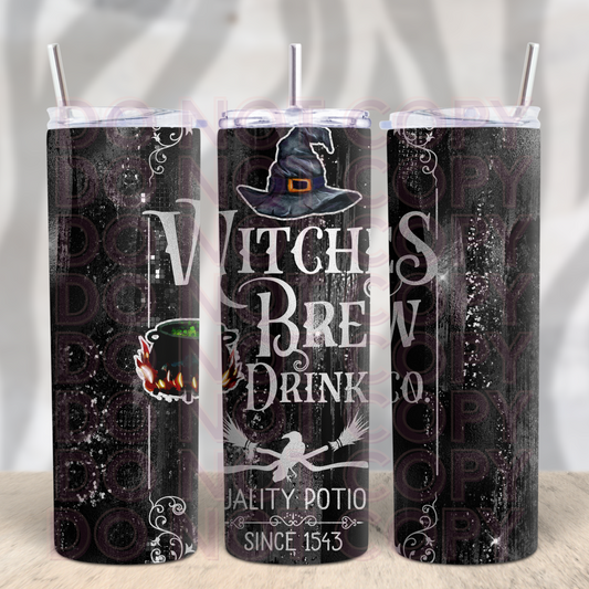 Witches Brew -black-20oz Skinny Tumbler Grape Vine Wholesale