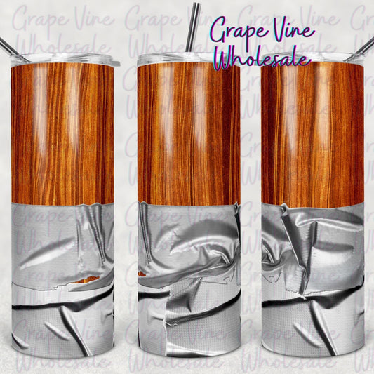 WoodGrain and Duct Tape 20oz Skinny Tumbler Grape Vine Wholesale