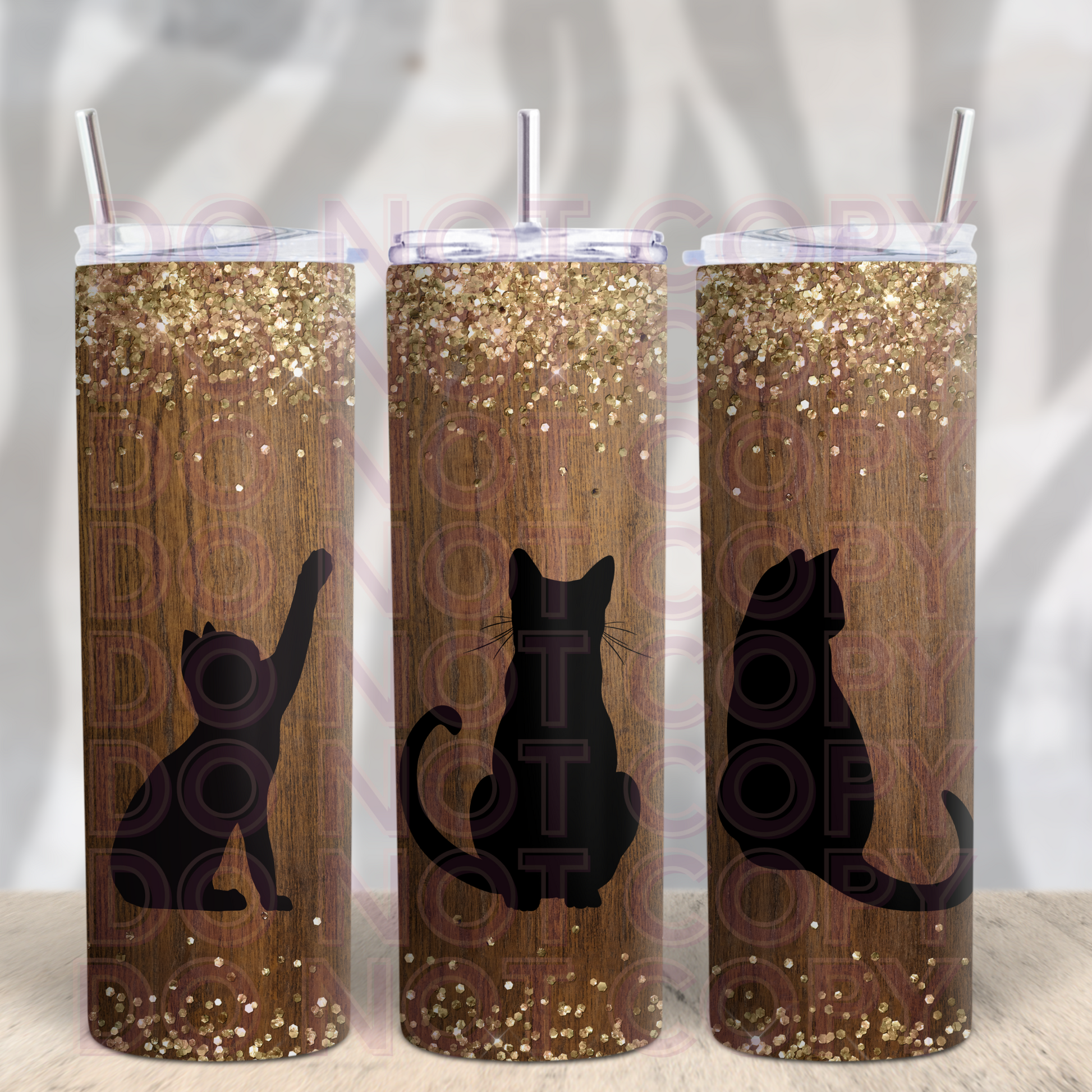 Woodgrain Cats 20oz Skinny Tumbler Grape Vine Wholesale