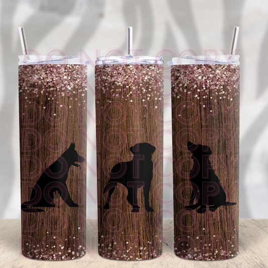 Woodgrain Dogs 20oz Skinny Tumbler Grape Vine Wholesale