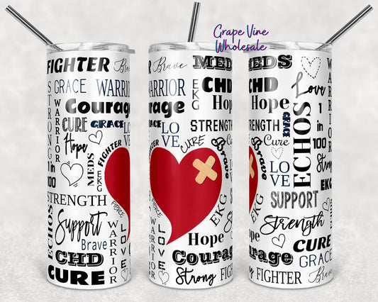 Wounded Heart 20oz Skinny Tumbler Grape Vine Wholesale