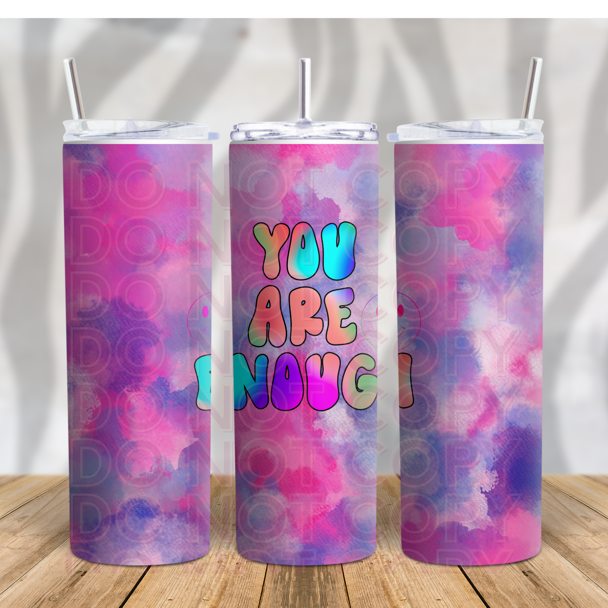 You Are Enough 20oz Skinny Tumbler Grape Vine Wholesale