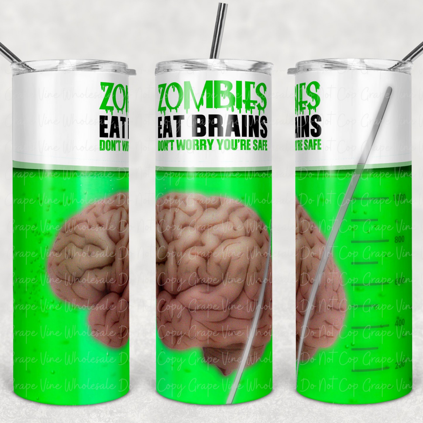 Zombies Beaker Brain Juice 20oz Skinny Tumbler Grape Vine Wholesale