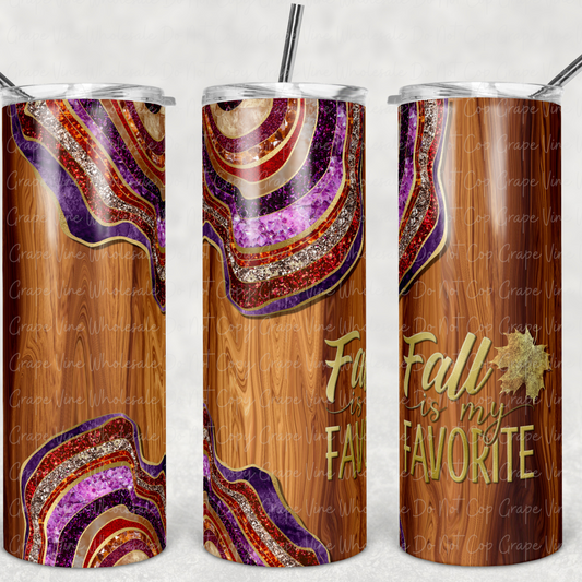 Fall Geode "Fall is my favorite" 20oz Skinny Tumbler